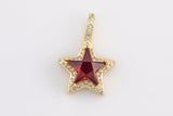 1 pc 18k Gold Star Shape Charms- Assorted Colors- 16x23mm