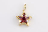 1 pc 18k Gold Star Shape Charms- Assorted Colors- 16x23mm
