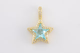 1 pc 18k Gold Star Shape Charms- Assorted Colors- 16x23mm
