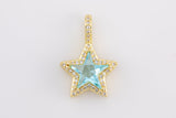 1 pc 18k Gold Star Shape Charms- Assorted Colors- 16x23mm
