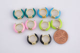 Colorful Enamel Huggie Hoop Enamel Earring - 15mm- 5mm thick Huggies - 1 pair per order