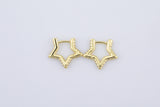 2pc 18kt Gold Earrings Hoop Star Earrings- 2 pcs Per order- 21mm