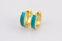 Colorful Enamel Huggie Hoop Enamel Earring - 12mm- 4mm thick Huggies