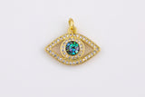 Cz Evil Eye abalone C.Z. Pendant- Gold- 13x19mm