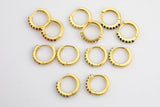 14mm 18kt Gold Huggie Hoops- 14mm CZ Hoop Earring with CZ Set- 1 pair per order Huggies