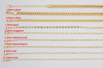 16" 14k Gold Anti-Tarnish Gold Necklace Flat Cuban Curb Singapore Chain Chains Finished necklace chain with extender ready to wear