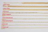 16" 14k Gold Anti-Tarnish Gold Necklace Flat Cuban Curb Singapore Chain Chains Finished necklace chain with extender ready to wear