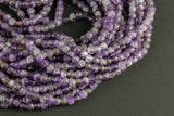 Natural Amethyst Moonstone Faceted Cube Beads Size 3.5mm 15" Strand