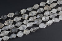 Natural Herkimer Diamond Quartz Natural Shape beads. 15.5 inch strand One full strand- size and number of pieces in description