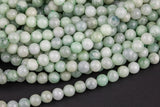 Natural Soft Green Burmese Jade Burma Jade 4mm 6mm 8mm 10mm 12mm Soft Green Pale Polished Round Beads 15.5" Strand Gemstone Beads