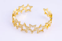 1 pcs 18kt Star CZ Gold Bracelet, Marine Bracelet, Stacking Bracelets, Bracelet Bangle, Gold Plated Bracelets