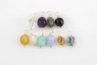 USA Gold Filled 5.5-6mm Loop Natural Gemstone Charms Drop Pendant Handmade Approx. 8-9mm- USA made