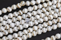 Dzi Beads Faceted Round Beads. A Quality -Full Strand 15.5 inch Strand 6mm, 8mm, 12mm, or 14mm Beads