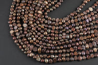 7mm A Quality Flat Round Peacock Freshwater Pearls