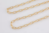 3x6mm Paperclip Chain Round Wire 18k PVD ION Plated Gold Paper Clip Chain by the Yard 3x6mm Unfinished Chain for Necklace Bracelet Component