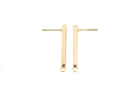 4pcs 14k Gold Plated Earring Sticks Bars Earring Findings 26mm 29mm