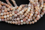 Natural DRUZY AGATE Beads- Orange-- Round 8mm, 10mm, 12mm. Full 15.5 inch strand Gemstone Beads