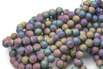 Natural DRUZY AGATE Beads-- Peacock- 8mm, 10mm, 12mm. Full 15.5 inch strand Gemstone Beads