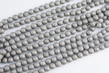 DRUZY AGATE Beads-- Dark Platinum Silver- 8mm, 10mm, 12mm. Full 15.5 inch strand