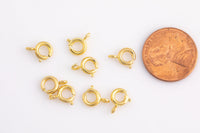 Spring Clasps- Gold Plated- 8 pcs per order- 6mm- Open Ring