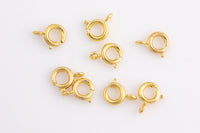 Spring Clasps- Gold Plated- 8 pcs per order- 6mm- Open Ring