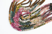 Natural Watermelon Tourmaline High Quality in Round, 4mm, 6mm, 8mm, 10mm AAA Quality Smooth Gemstone Beads