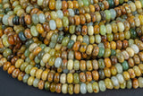 Natural Flower Jade Beads. Full Strand, 8mm Beads- Roundel Smooth Gemstone Beads