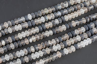 Natural Cloudy Quartz High Quality in 8mm Matte Roundel- Full 15.5 Inch Strand Smooth Gemstone Beads