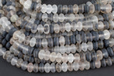 Natural Cloudy Quartz High Quality in 8mm Matte Roundel- Full 15.5 Inch Strand Smooth Gemstone Beads