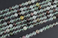 Natural Phantom Quartz Round 6mm 8mm 10mm 12mm - Super High Quality 16" Gemstone Beads