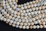 Natural Cream Tusk Jasper 6mm 8mm 10mm 12mm Round Beads Real Genuine Gemstone 15.5" Strand Gemstone Beads