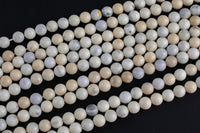 Natural Cream Tusk Jasper 6mm 8mm 10mm 12mm Round Beads Real Genuine Gemstone 15.5" Strand Gemstone Beads