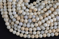 Natural Cream Tusk Jasper 6mm 8mm 10mm 12mm Round Beads Real Genuine Gemstone 15.5" Strand Gemstone Beads