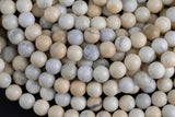 Natural Cream Tusk Jasper 6mm 8mm 10mm 12mm Round Beads Real Genuine Gemstone 15.5" Strand Gemstone Beads