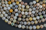 Natural Bamboo Agate, High Quality in Round- 6mm, 8mm 10mm, 12mm -Full Strand 15.5 inch Strand Smooth Gemstone Beads