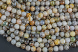 Natural Bamboo Agate, High Quality in Round- 6mm, 8mm 10mm, 12mm -Full Strand 15.5 inch Strand Smooth Gemstone Beads