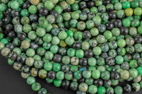 Natural Peruvian Turquoise Beads - Round - 6mm 8mm 10mm or 12mm - Full 15.5" inch strands Smooth Gemstone Beads