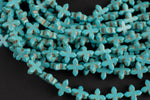 15mm Magnesite Turquoise Small Cross- Full 15 Inch Strand Gemstone Beads