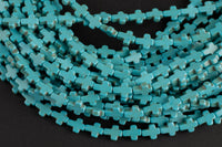 8x10mm Magnesite Turquoise Small Cross- Full 15 Inch Strand Gemstone Beads