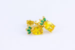 18kt Gold Stud Pineapple CZ Earring- 2 pcs per order