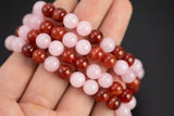 Carnelian Bracelet Rose Quartz 8mm Stretchy String Bracelet 8mm Natural Gemstone Bracelets Pre-charged Handmade Jewelry