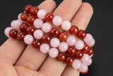 Carnelian Bracelet Rose Quartz 8mm Stretchy String Bracelet 8mm Natural Gemstone Bracelets Pre-charged Handmade Jewelry