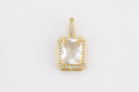 1 pc 18k Gold Emerald Shape Charms- Assorted Colors- 12x20mm