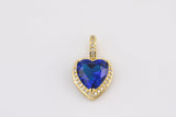 1 pc 18k Gold Heart Shape Charms- Assorted Colors- 13x20mm