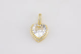 1 pc 18k Gold Heart Shape Charms- Assorted Colors- 13x20mm