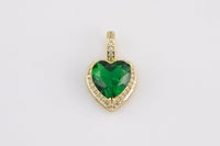 1 pc 18k Gold Heart Shape Charms- Assorted Colors- 13x20mm