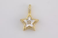 1 pc 18k Gold Star Shape Charms- Assorted Colors- 16x23mm