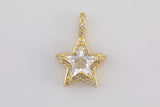 1 pc 18k Gold Star Shape Charms- Assorted Colors- 16x23mm