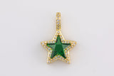 1 pc 18k Gold Star Shape Charms- Assorted Colors- 16x23mm