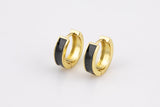 Colorful Enamel Huggie Hoop Enamel Earring - 12mm- 4mm thick Huggies